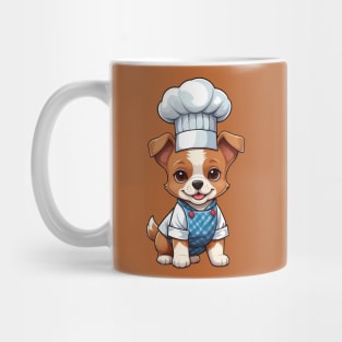 Cute Puppy in Overalls Illustration Mug